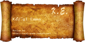 Kégl Emma névjegykártya