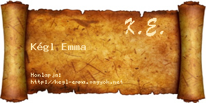 Kégl Emma névjegykártya